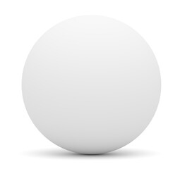 White sphere isolated on white. Template for your design. 3D illustration