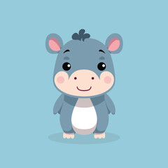 A cartoon animal with a blue background