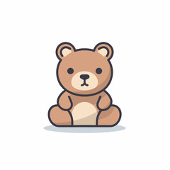 A brown teddy bear sitting on the ground