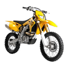  a yellow dirt bike isolated on a white background