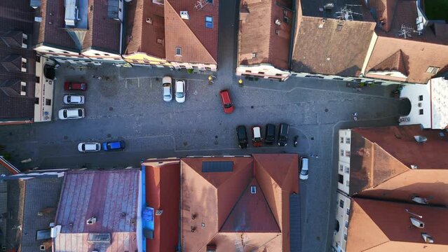 town Trebon Wittingau Bohemia czech republic Amazing aerial view flight drone