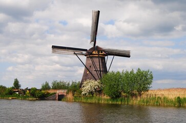 One of the 19 iconic windmills survived at Kinderdijk, The Netherlands.