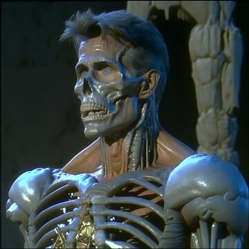 DVD screen grab of human anatomy fully detailed in with 1985 film Mad Max Thunderdome 