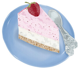 slice of Strawberry Cheese cake