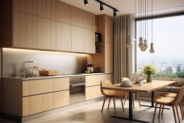 3D Render of an Elegant, Modern Kitchen with High-End Finishes