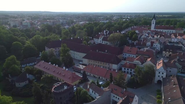 town Trebon Wittingau Bohemia czech republic Stunning aerial view flight drone
