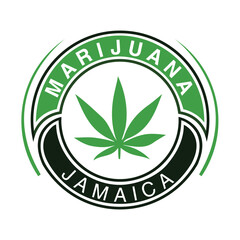 Marijuana logo with circle and classic concept