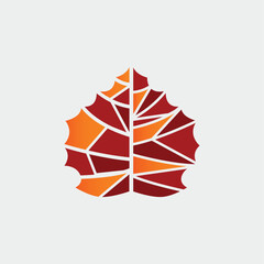 Vector maple leaf logo canada with flat design style