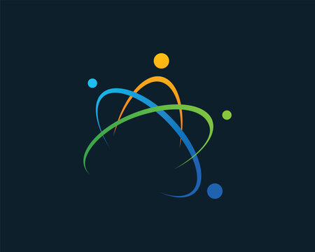 Vector modern abstract element atomic molecule logo design template illustration