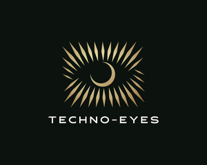 Vector abstract eye logo design template illustration