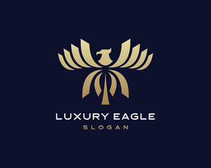 Obraz premium Vector luxury eagle logo design template illustration