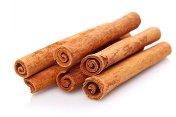 Fragrant cinnamon stick isolated on white background, created by Generative AI