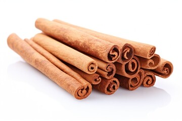 Fragrant cinnamon stick isolated on white background, created by Generative AI