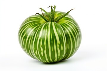 green zebra tomato isolated on white background, created by Generative AI
