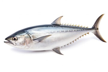 fresh bonito fish isolated on white background, created by Generative AI