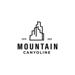 Vector canyone mountain logo design template illustration