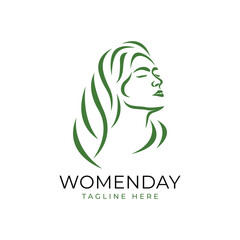 Vector beautifull women logo design template illustration