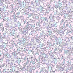 Illustration of colorful abstract seamless pattern.Floral pattern
