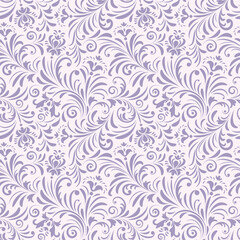 Illustration of seamless pattern with abstract flowers.Floral background
