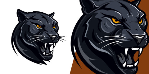 Bold Black Panther Logo Mascot: Eye-catching Vector Illustration for Sports & E-Sports © Giu Studios