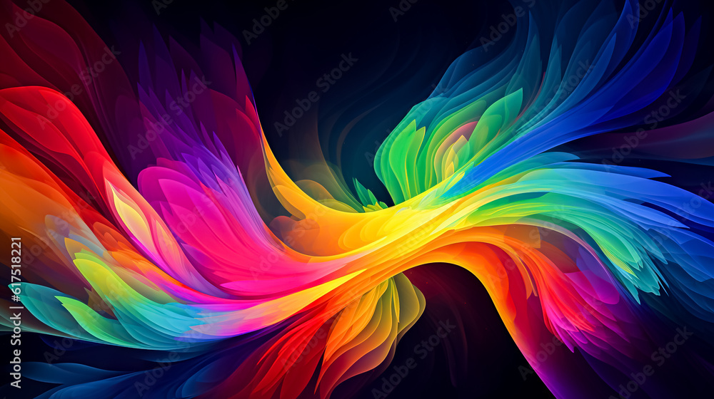 Poster abstract colorful background with smooth wavy lines. generative ai