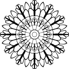 Circular mandala pattern. Decorative doodle ornament. Vector illustration. Coloring book page element.