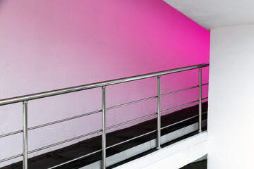 Abstract white minimal interior background with purple illumination