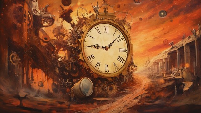 abstract concept of warped space and time continuum