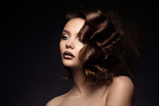 Luxury woman portrait with perfect hair and make-up