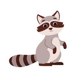 Forest gray raccoon vector concept