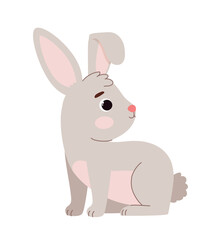 Fototapeta na wymiar Forest grey rabbit vector concept