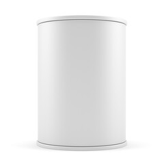 Blank advertising cylinder on white background. 3D illustration
