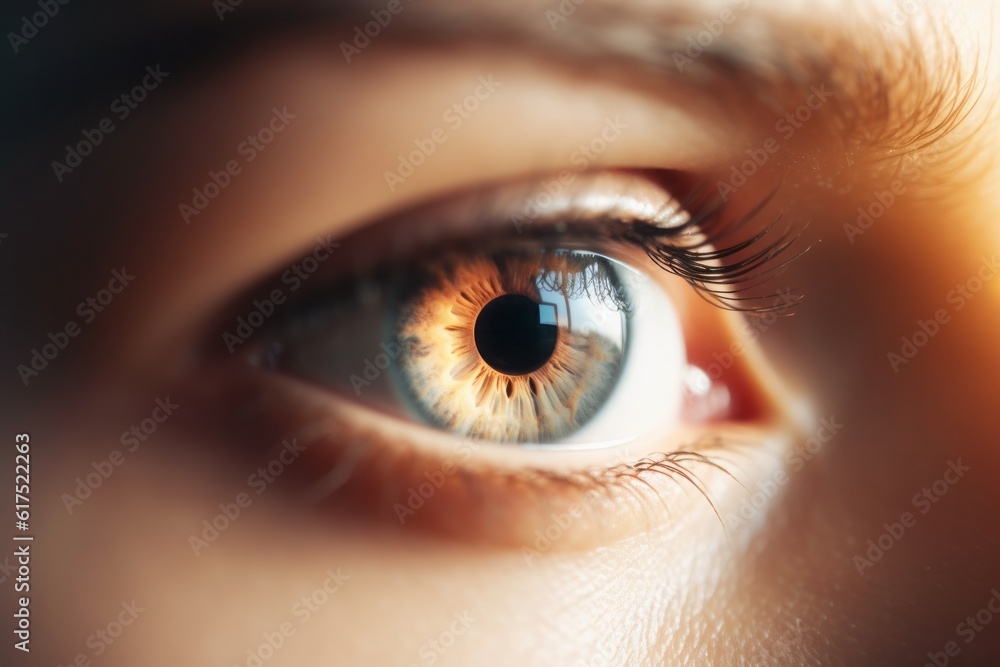 Poster close up of a female eye, digital intrigue: a captivating close-up photograph of a white hacking sym