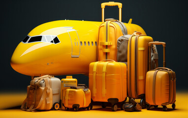 travel concept yellow background