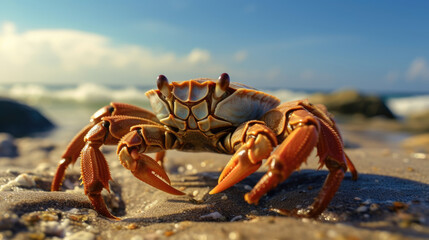 Fototapeta na wymiar Photography close up of a crab on the beach