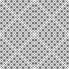 Ovals, crosses, lines ornament. Geometrical backdrop. Circular, linear shapes background. Geometric wallpaper. Rings, strokes, patches motif. Digital paper. Textile print. Seamless vector pattern