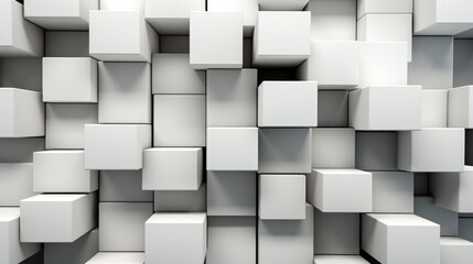 White cube boxes randomly moved as background wallpaper
