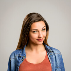 Obraz premium Portrait of a beautiful woman making an naughty expression