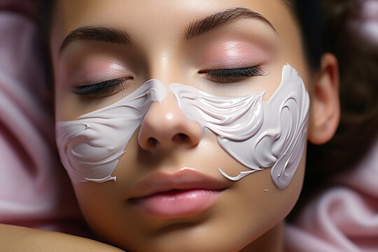 Applying a moisturizer to hydrate and protect the skin, skincare routine, natural light, affinity, bright background Generative AI