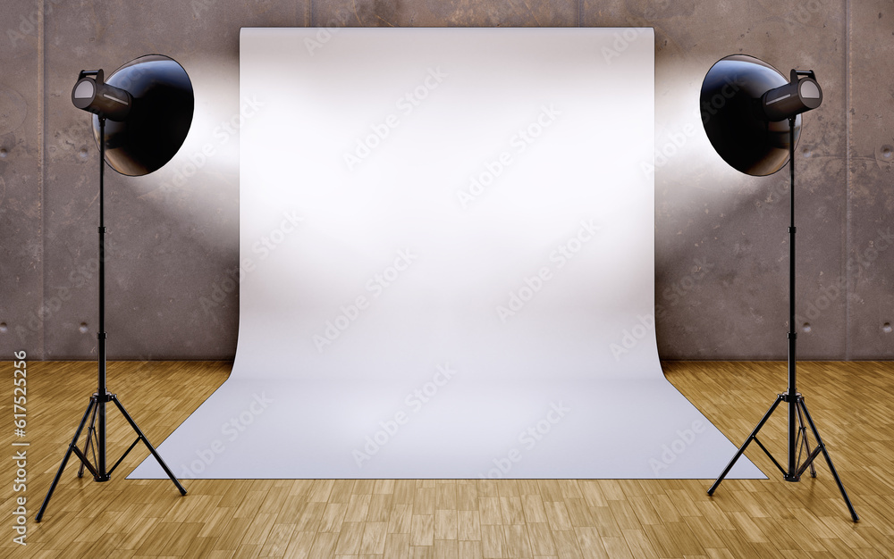 Poster 3d rendering of a studio background