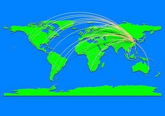 Naklejka premium Vibrant Huai'an, China map - Export concept map for Huai'an, China on World map. Suitable for export concepts. File is suitable for digital editing and prints of all sizes.