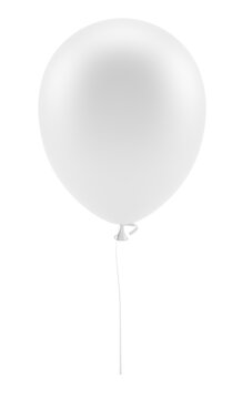 White balloon isolated on white. 3D illustration