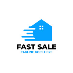 Fast House Sale Logo Design Concept Vector Illustration Symbol Icon