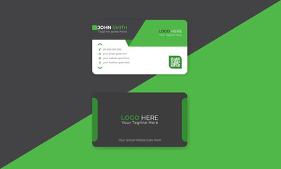 Luxury and elegant business card print template design with front and back presentation. modern business card brand identity template.