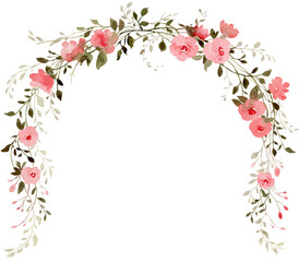 Roses flower arch illustration