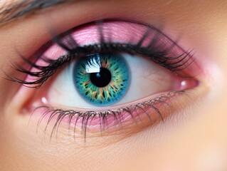 Obraz premium A woman's eye make-up close-up.