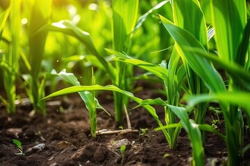 Obraz premium lush, vibrant field of green grass up close