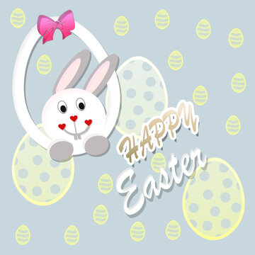 decoration background with pattern and rabbit
