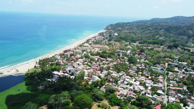 Aerial View of the Town of San Pancho, Nayarit. Mexico