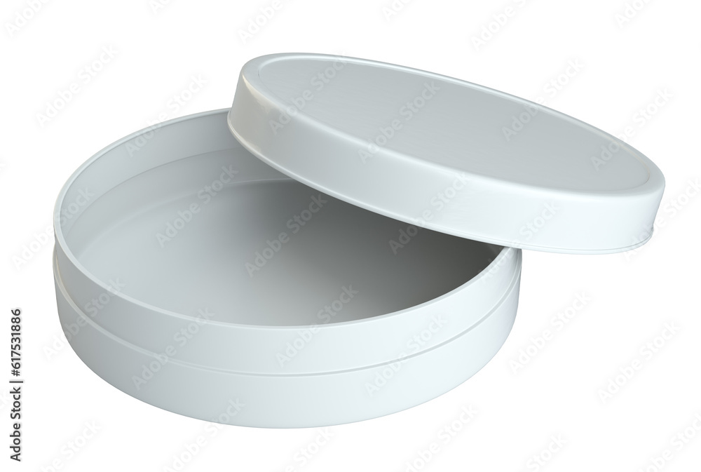 Aufkleber opened empty cream can. products mock up. isolated on white background. 3d rendering